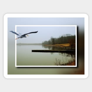 Blue Heron Landscape Sticker